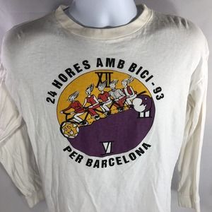 Vintage 24 Hores Amb bici 1993 Per Barcelona Un Cotxe Menys Bike T Shirt 90s Tee